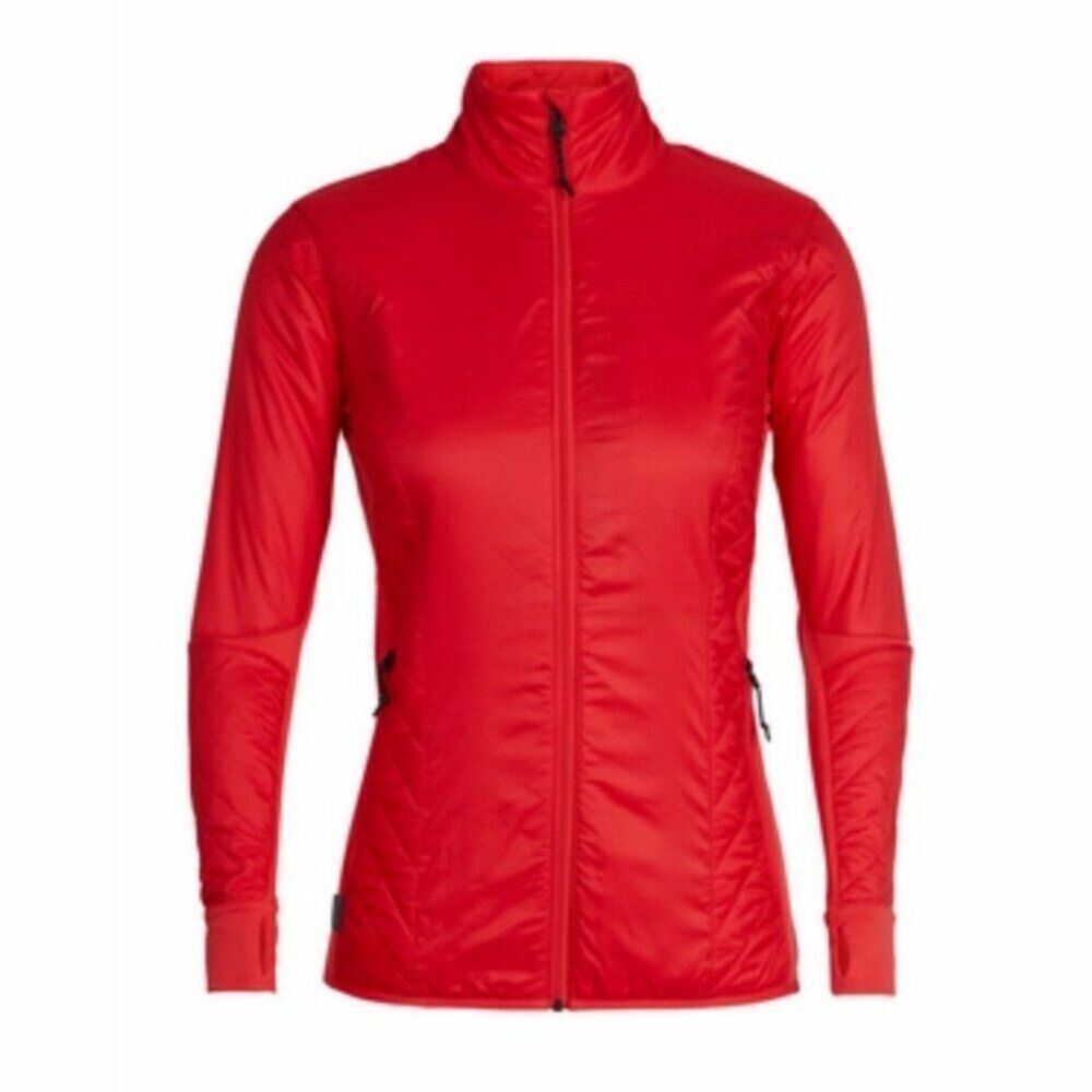 Icebreaker Jacket Helix Merino Wool Full Zip Red Small
